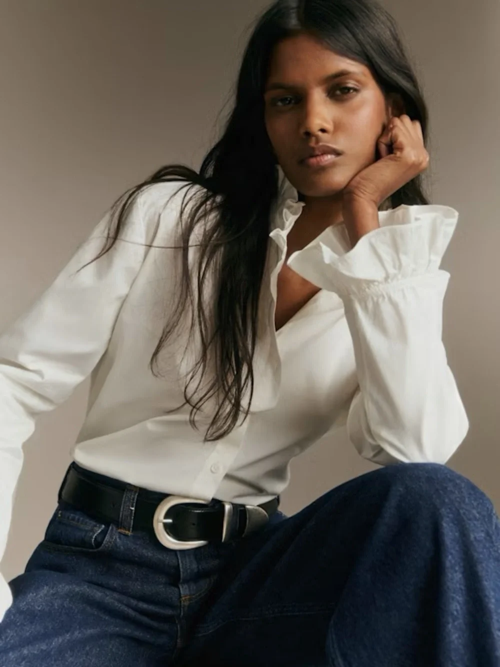 Sezane ERINE SHIRT Size: US4/EU36 Color: Ecru